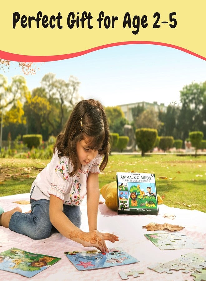 WONDRBOX Kids Puzzles, Animal and Birds Jigsaw for Ages 3-5 Years, Set of 4-48 Pcs (Multicolor, Size 30X22 CM) - Image 2